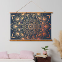 Cuchara azul de la marina Boho Mandala Wood Toped