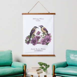 Tapiz Con Marco De Madera Cumpleaños Personalizado en Febrero Mes de Nacimie