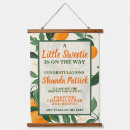 Tapiz Con Marco De Madera Cute Naranja Theme Baby Shower