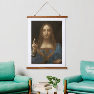 Tapiz Con Marco De Madera Da Vinci, salvador del mundo, salvador Mundi