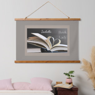 Tapiz Con Marco De Madera Dama del Libro, Regalo Personalizado de Pasatiempo