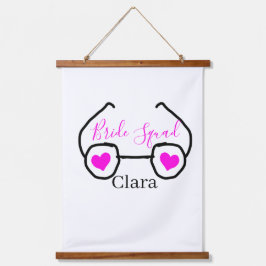 Tapiz Con Marco De Madera Damas de honor rosa gafas de corazón despedida de 