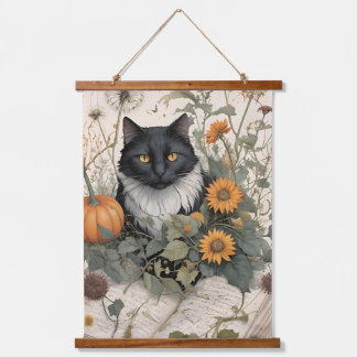 Tapiz Con Marco De Madera Dandelion Cat de otoño