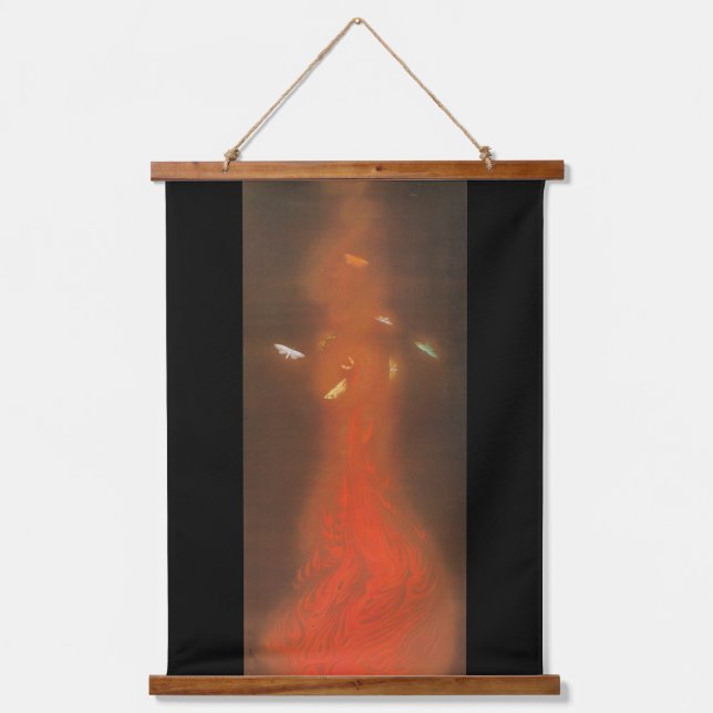 Tapiz Con Marco De Madera Danza de llamas, Gyoshū (Anverso)