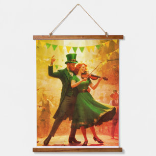 Tapiz Con Marco De Madera Danza de San Patricio