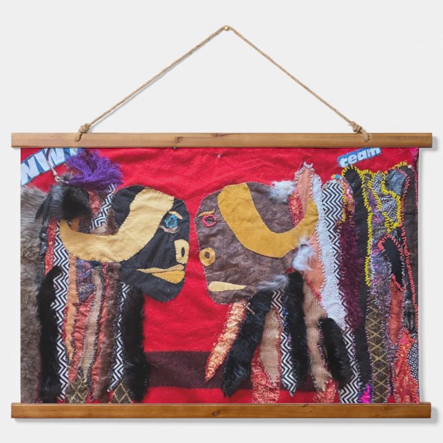 Tapiz Con Marco De Madera De pie mi tierra (Anverso )