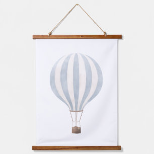 Tapiz Con Marco De Madera Decoración de guardería con globo de aire caliente
