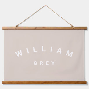 Tapiz Con Marco De Madera Decoración de guardería de nombre Minimalista beig