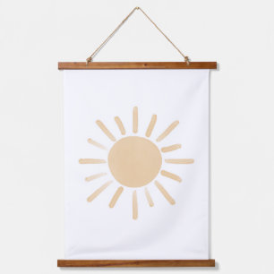 Tapiz Con Marco De Madera Decoración de guardería para bebés de Sun Boho ama