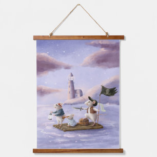 Tapiz Con Marco De Madera Decoración de guardería para habitación de niños c