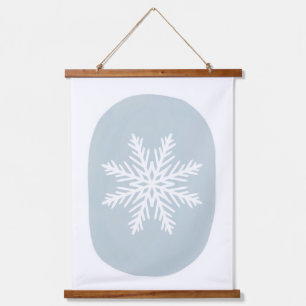 Tapiz Con Marco De Madera Decoración de la casa de vacaciones con copos de n