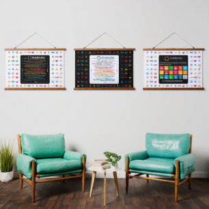 Tapiz Con Marco De Madera Decoración sostenible de SDG para el hogar, la ofi