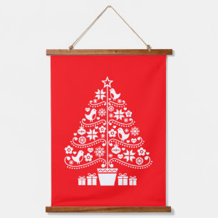 Tapiz Con Marco De Madera Decoraciones navideñas tradicionales escandinavas