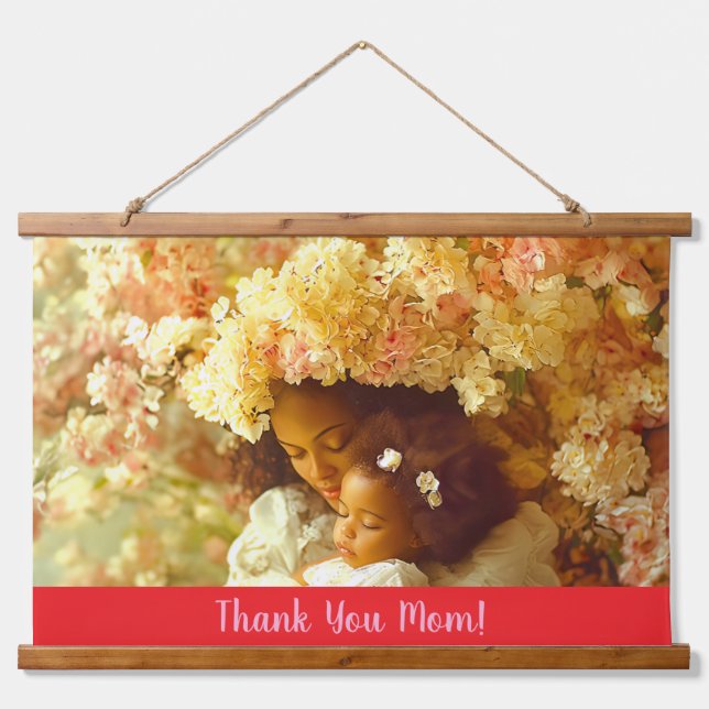 Tapiz Con Marco De Madera Dedicación A Las Mamás (Anverso )