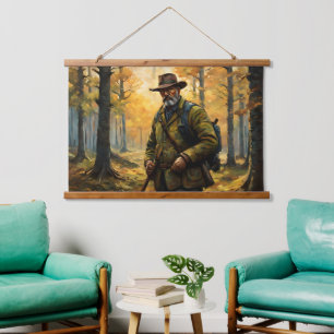 Tapiz Con Marco De Madera Deer Hunter