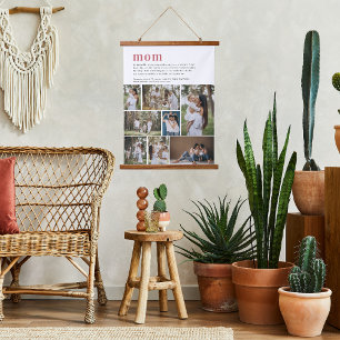 Tapiz Con Marco De Madera Definición de mamá   8 Foto personalizada
