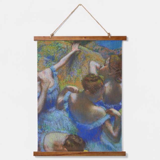Tapiz Con Marco De Madera Degas Blue Dancers Pastel Fine Art Masterpiece (Anverso)