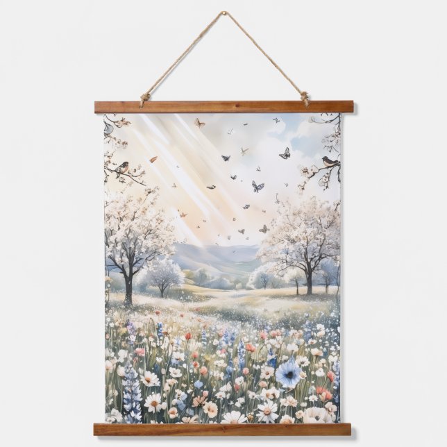 Tapiz Con Marco De Madera Delicate Botanical Wall Art Print (Anverso)