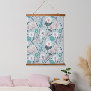 Tapiz Con Marco De Madera Delicioso Dandelion & Floral Folk Art Seamless (2)