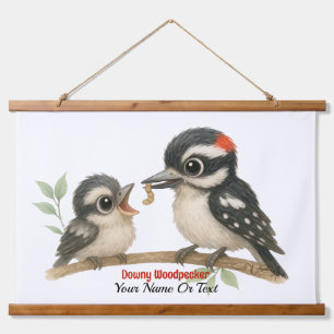 Tapiz Con Marco De Madera Delightny Woodpecker