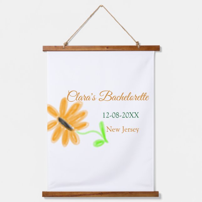 Tapiz Con Marco De Madera Despedida de soltera añadir nombre fecha lugar gir (Anverso)