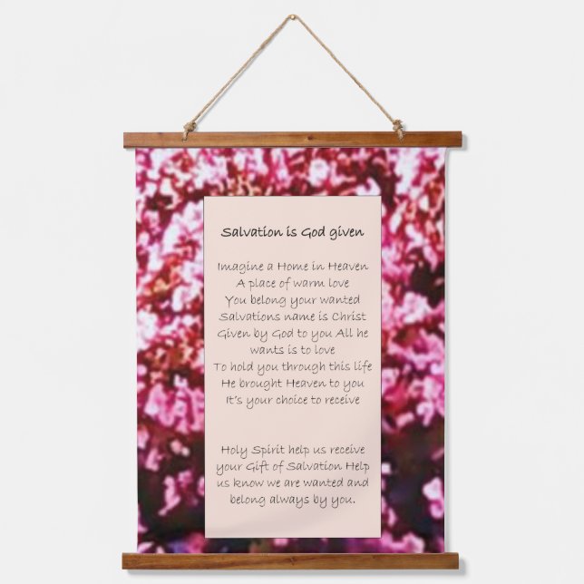 Tapiz Con Marco De Madera Desplazamiento de arte mural "La salvación es dada (Anverso)