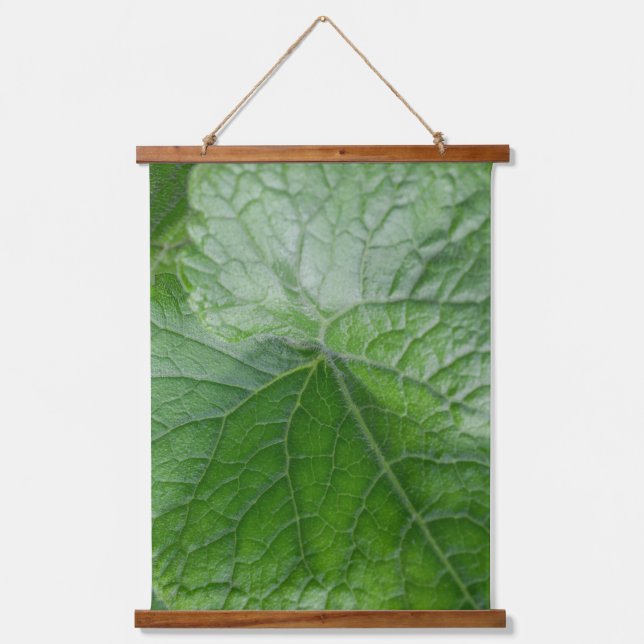 Tapiz Con Marco De Madera Detalle de la hoja verde (Anverso)