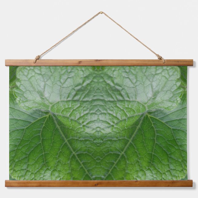 Tapiz Con Marco De Madera Detalle de la hoja verde (Anverso )