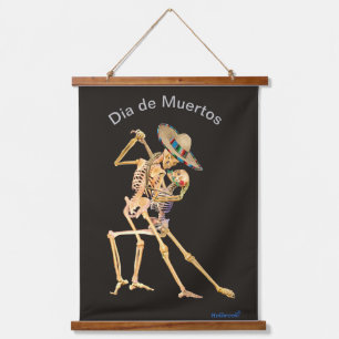 Tapiz Con Marco De Madera Día de Muertos