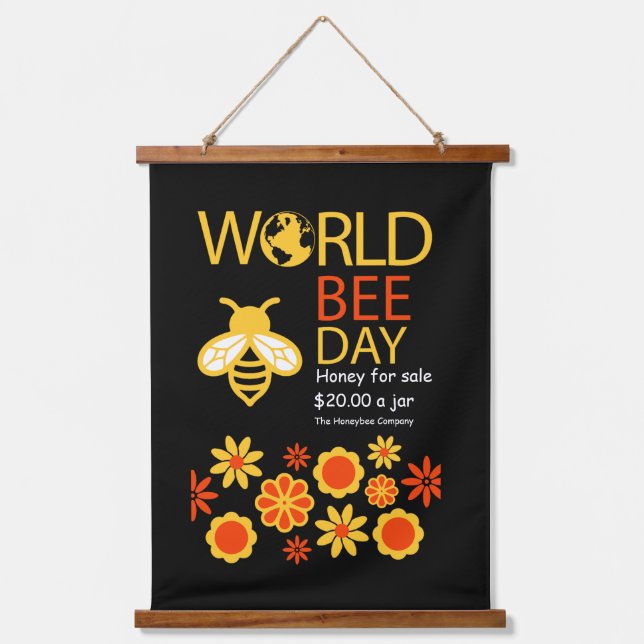 Tapiz Con Marco De Madera Día Mundial de la Miel 20 de mayo (Anverso)