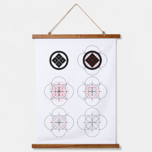 Tapiz Con Marco De Madera Dibujo de cuatro ojos con esquinas erguidas en un 