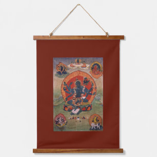 Tapiz Con Marco De Madera Diosa budista tibetana Tara Verde