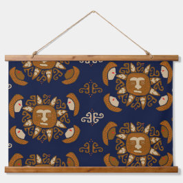 Tapiz Con Marco De Madera Dioses del Sol Kuna Indianos