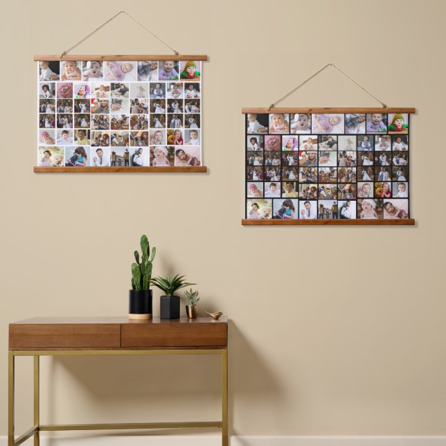 Tapiz Con Marco De Madera Diseñar su propio Collage de fotos 50 (Asimétrico)