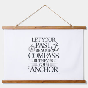 Tapiz Con Marco De Madera Diseño de cita náutica inspiradora.