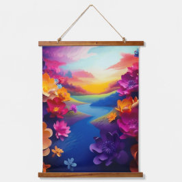 Tapiz Con Marco De Madera Diseño De Flores Ai