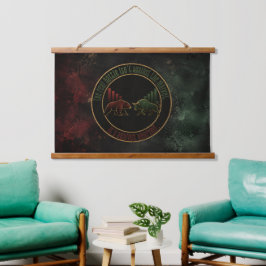Tapiz Con Marco De Madera Diseño de Mentalidad de Trader Verde Toro Oso Rojo