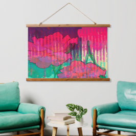 Tapiz Con Marco De Madera Diseño Resumen de doble toma Rosa