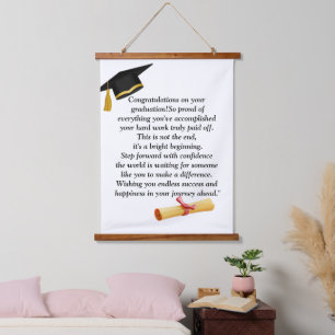 Tapiz Con Marco De Madera Diseño universal de graduación para todas las edad