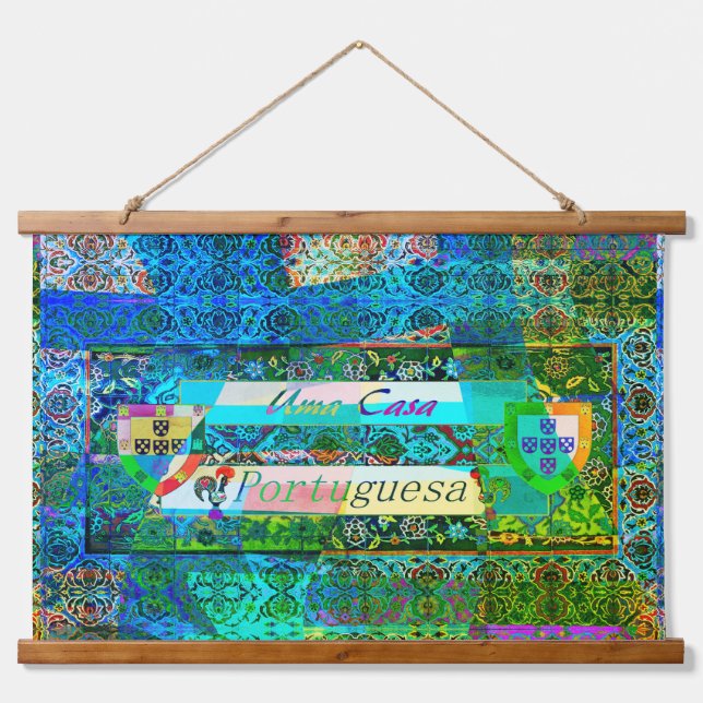 Tapiz Con Marco De Madera Diseños de Portugal (Anverso )