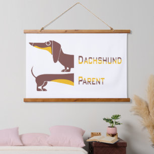 Tapiz Con Marco De Madera Divertido dachshund lindo para padres de perros la