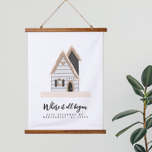 Tapiz Con Marco De Madera Donde comenzó la casa de los Personalizados Pareja (Subido por el creador)