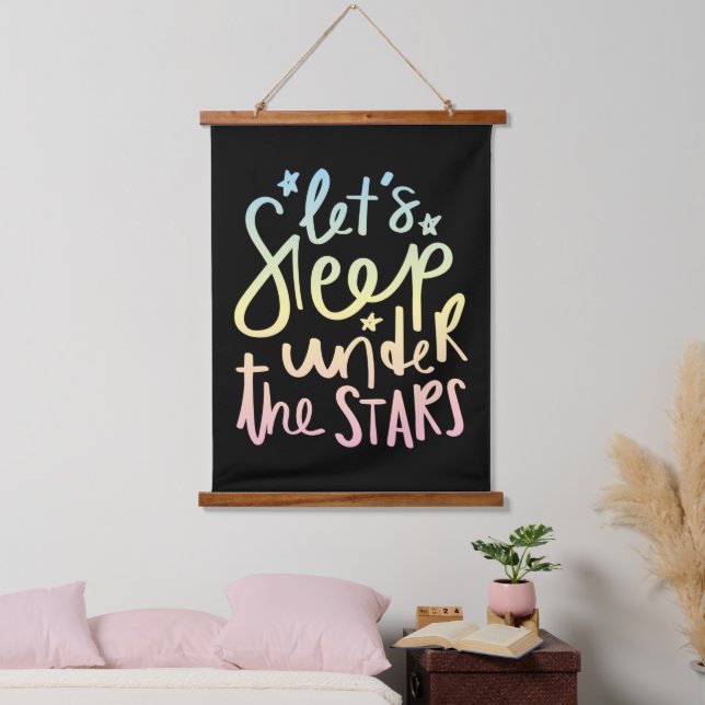 Tapiz Con Marco De Madera Dormamos bajo las estrellas (Dormitorio)