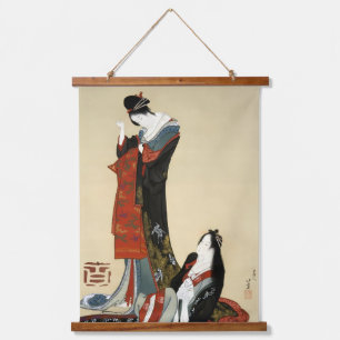 Tapiz Con Marco De Madera Dos bellezas, Hokusai