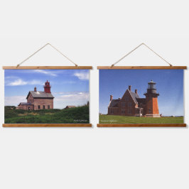 Tapiz Con Marco De Madera Dos luces de la isla de Bloque