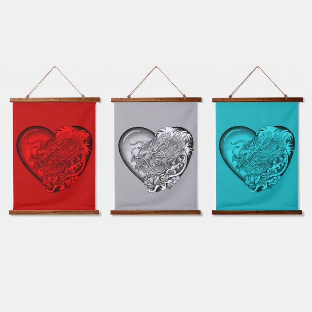 Tapiz Con Marco De Madera Dragon Heart (Triple)