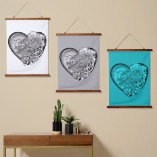 Tapiz Con Marco De Madera Dragon Heart