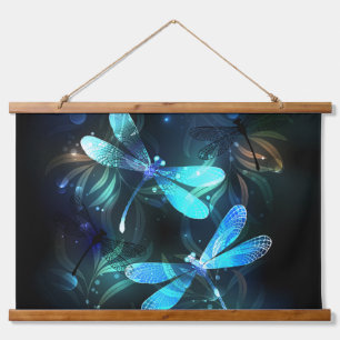 Tapiz Con Marco De Madera Dragonflies