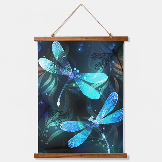 Tapiz Con Marco De Madera Dragonflies (Anverso)