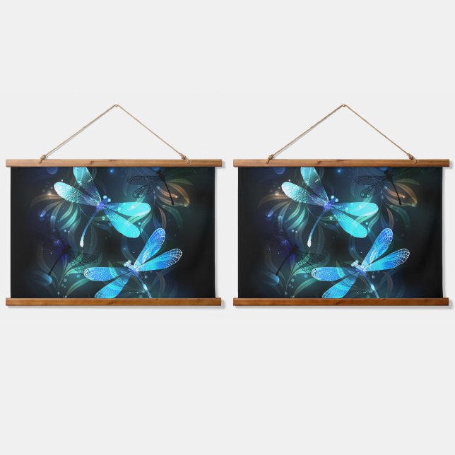 Tapiz Con Marco De Madera Dragonflies (Doble)